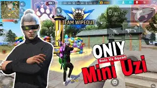 Only Mini Uzi Challenge || Solo Vs Squad ||garenafreefire#