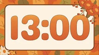 13 Minute Relaxing Fall Thanksgiving Timer (Calm Harp Alarm at End, No Music)