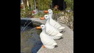 Expressive duck Solar Fountain Water with solar panel#solarfountain #Solarfountainwater #resincrafts