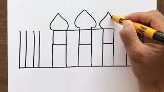 How to draw taj mahal picture from number 44,, very easy