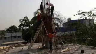 Column Casting With Uniformly Compaction By Vibrator Machine