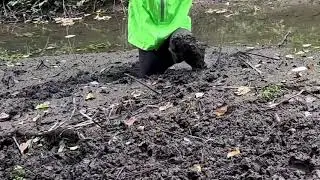 Bog jumping and #sinking in deep #mudpit #mud