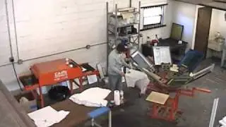 T Shirt Screen Printer on Manual Press One-Color Time Lapse