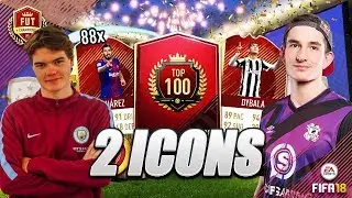 2 ICONS AND 88 RED INFORM PLAYERS!! TOP 100 FUT CHAMPIONS REWARDS WITH MANCHESTER CITY MARCUZO!!
