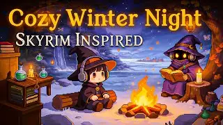 Skyrim-Like Winter Fantasy Ambience ❄️ Cozy Nordic Music for Study, Relax & Sleep