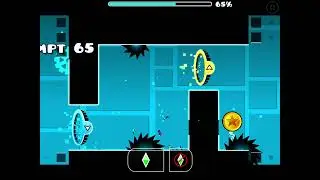I beat clutterfunk in practice mode in geometry dash!
