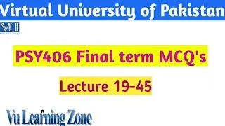 Psy406 final term important mcqs|Psy406 final term preparation|#virtualuniversity