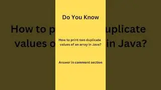 java code to print non duplicate values from array #programming #java