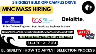 TCS bulk hiring 2024 | hashedin by deloitte | tata technologies hiring | TCS bulk hiring 2023