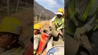 Concrete on your back: manual method of transporting concrete in mountainous areas