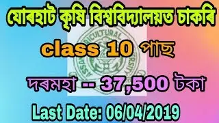 RARS || AAU || Diphu Recruitment 2019 : Messenger/ Chowkidar