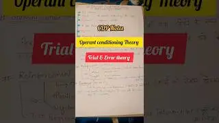 #cdpnotes#operantconditioningtheory#trial&errorTheory#forhtet#ctet#teachingexams#shorts#shortsfeed