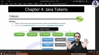 JNP1C4P1 Introduction to Java Tokens  | Java Keywords | Abhinav Bhandawat | ICSE ISC | Hindi