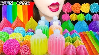 【ASMR】RAINBOW DESSERTS🌈 PERFUME BOTTLE WAX CANDY,DROP SHAPED KOHAKUTO MUKBANG 먹방 EATING SOUNDS