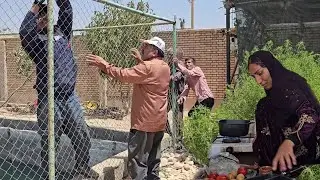 The daily life of an engineer and his wife: installing a pool fence