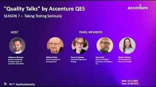 Accenture QES Quality Talks SEASON 7  - Taking Testing Seriously!