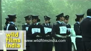 Women Indian Air Force officers rehearse for Republic Day parade