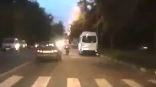 Lucky Biker Almost Crushed Epic Fail Crash Funny 2012 2013