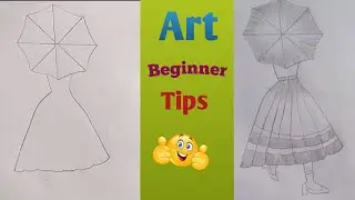 How to draw Umbrella with girl @RafatSuperart /लड़की और छाता का चित्र #beginnerarttips #artandcraft 