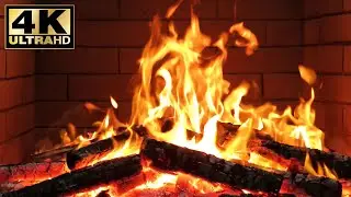 🔥 Fire Background Video Effects 4K. Fireplace Outdoor Camping Atmosphere Fireplace Sounds Meditation
