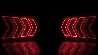 animated red neon arrow light indicators loop with reflection for gaming, live streams & intro video