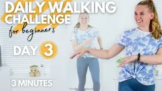3 Minute Low Impact Walking Workout || DAY 3 Daily Walking Challenge for Beginners (&plusmn; 300 steps)