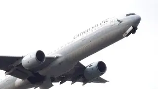 Cathay Pacific Airways Boeing 777-300 (B-HNU) takeoff from NRT/RJAA (Tokyo - Narita) RWY 16R