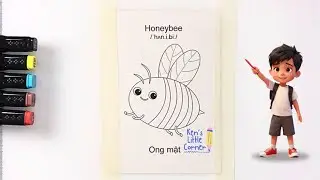 Color The Honey Bee | Color With Your Child | Kenslittlecorner