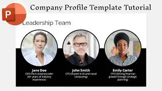 PowerPoint Section Zoom Corporate Presentation Tutorial | Part 5: Meet The Team Slide