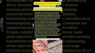 The Countries That Don&rsquo;t Print Their Own Money #shorts