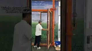 Thermal break aluminum wood grain color casement door