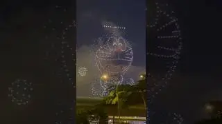 Doraemon Drone Show #doraemon #cartoon #drone #dronevideo #sky #night #tamil #funny #funnyvideo