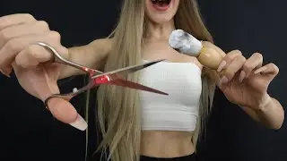 Boyfriend Teaches Sweet Girlfriend How to Cut His Long Beard - ASMR Beard-cut, Shave