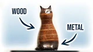 DIY Wood & Metal Cat Statue 🐈⚒️