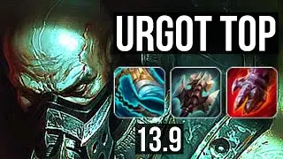 URGOT vs NASUS (TOP) | 6 solo kills, 13/3/12, 300+ games, Dominating | KR Master | 13.9
