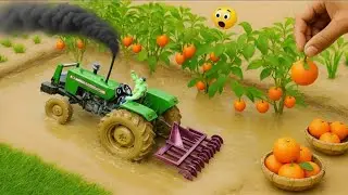 DIY Mini Tractor Can Plough Real Orange Farming In Mud Science Project @MiniCreator4 