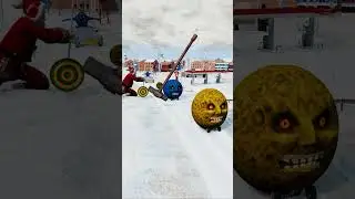 Spinning Hammer on ICY ROAD! Multiple Cars + MOON CAR Attempt! 🌙 BeamNG Shorts #beamngshorts