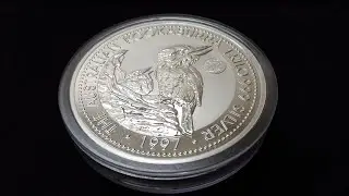 AUCTION #79: Perth Mint 1997 Kookaburra 1kg Silver Coin w/ Walking Liberty Privy