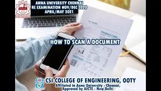 How to Scan a Document | Anna University | Re Examinations | April May 2021