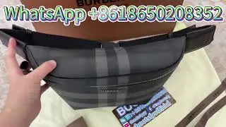 B-urberry Cason Belt Bag in Charcoal Canvas
