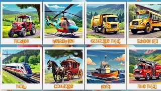 Types of Vehicles Flashcards for Toddlers and Kids // Explore the World of Vehicles Flashcards