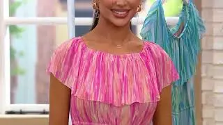 Isaac Mizrahi Live! Always Isaac Printed Mesh Ruffle Dress on QVC