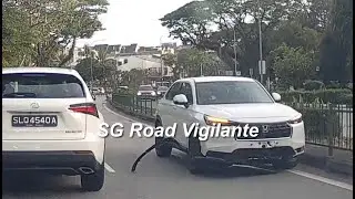 9jan2026  #SNX7803L honda hrv smash the fences drove over road divider