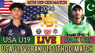 PAK U19 🆚 USA U19 Live Match Today | 11th ODI Full Live Commentary & Score