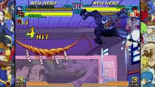 MARVEL vs. CAPCOM MVC 1 practicing War Machine and Venom air combos