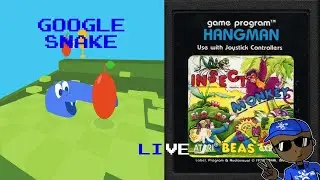 [LIVE] Google Snake & Hangman (2600) Gameplay.