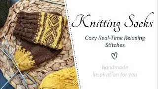COZY 1-HOUR REAL-TIME Knitting Socks | Jacquard | Marius Pattern