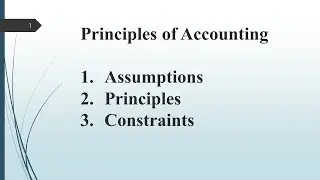 Accounting-  Assumptions, Principles and Constraints