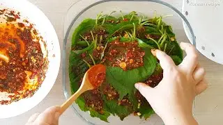 [Korean Recipe] ใบงายำเกาหลี / Braised Perilla Leaves / 깻잎찜