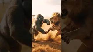 Gorilla KING KONG VS Lion ! Beasts Battle  #animals